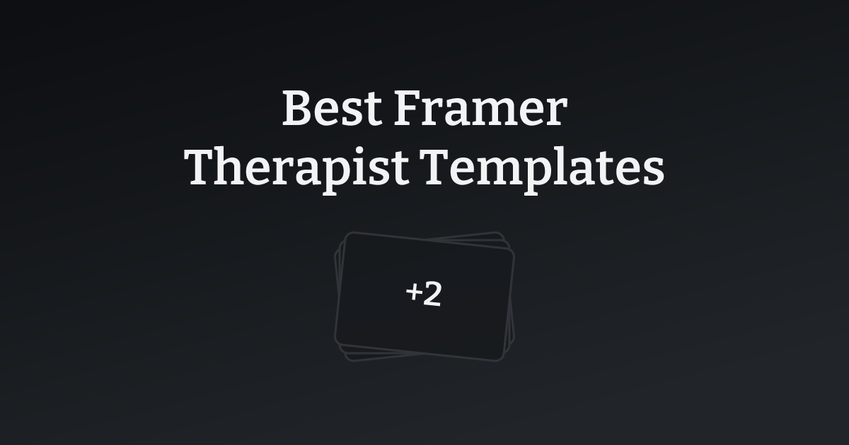 Best Framer Therapist Templates with count