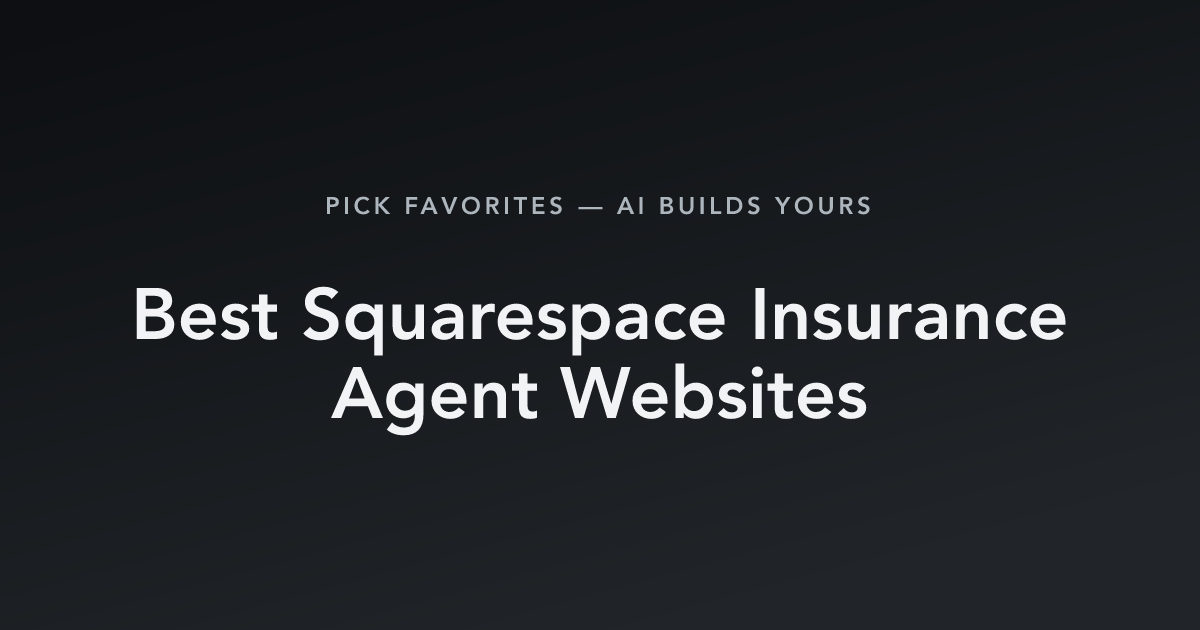 Best Squarespace Insurance Agent Websites with count