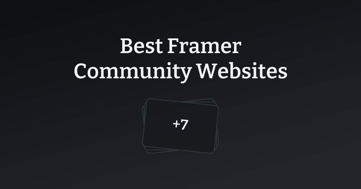 Best Framer Community Websites with count