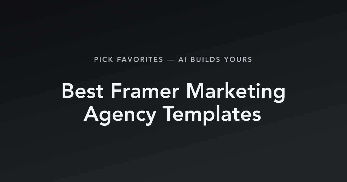Best Framer Marketing Agency Templates with count