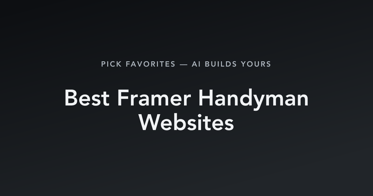 Best Framer Handyman Websites with count