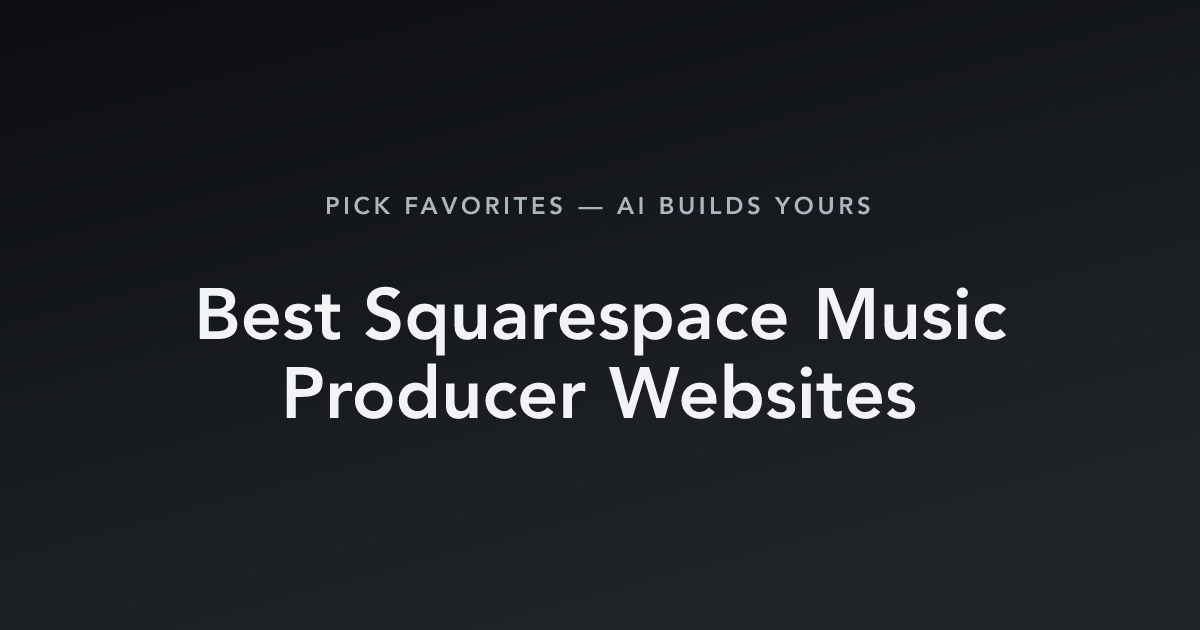 Best Squarespace Music Producer Websites with count