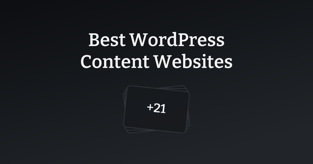Best WordPress Content Websites with count