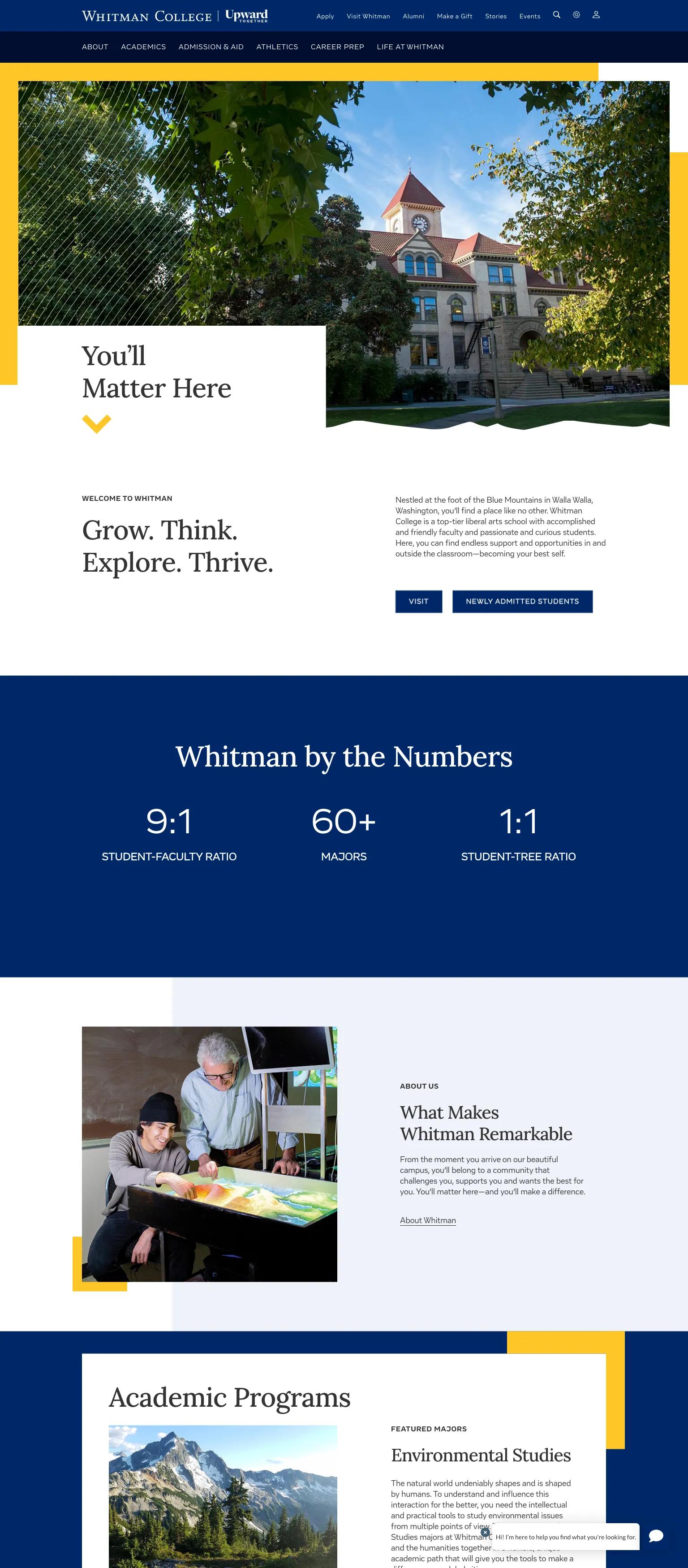 Whitman College screenshot