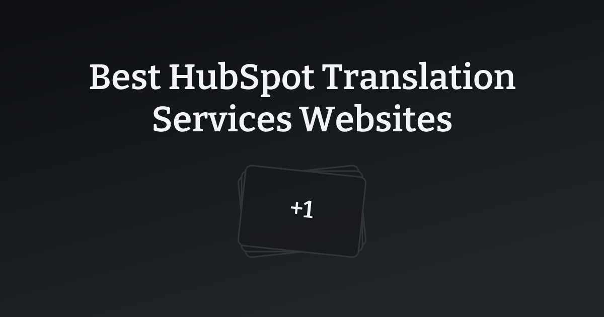 Best HubSpot Translation Services Websites with count
