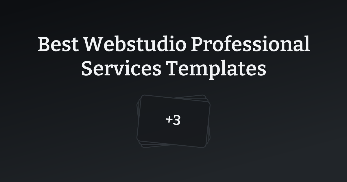 Best Webstudio Professional Services Templates with count