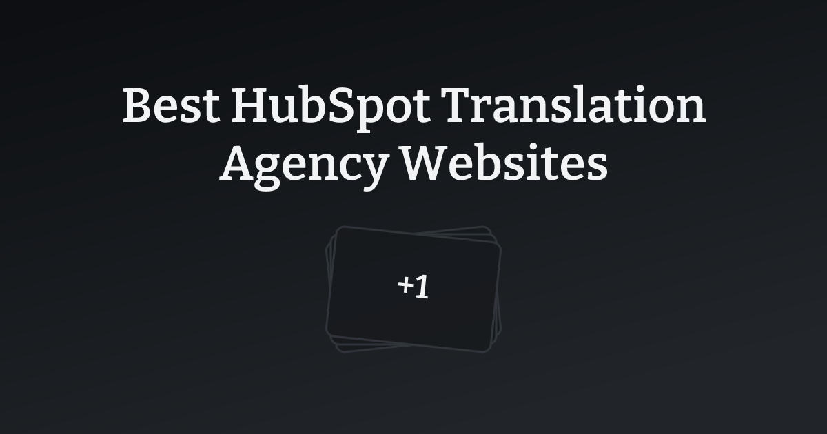 Best HubSpot Translation Agency Websites with count