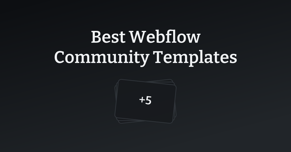 Best Webflow Community Templates with count