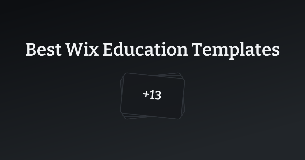 Best Wix Education Templates with count