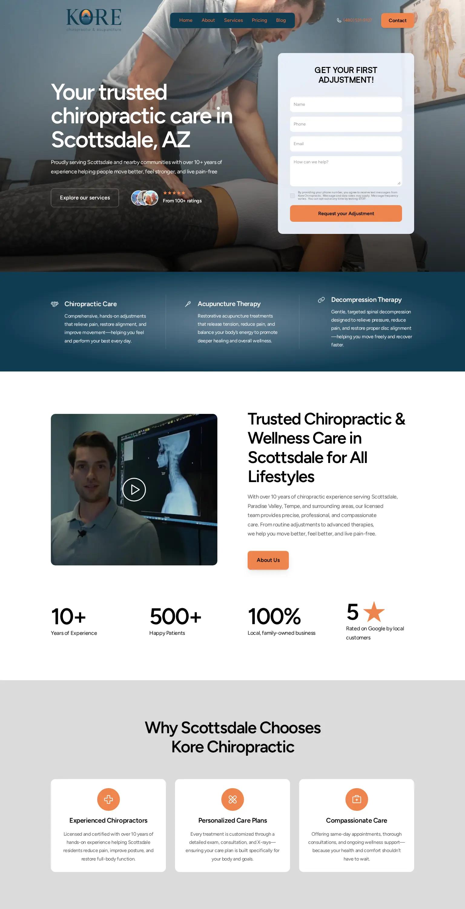 Kore Chiropractic screenshot