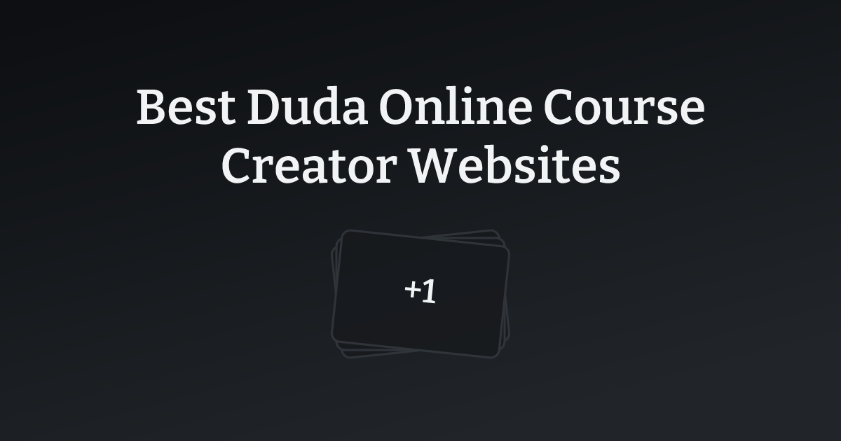 Best Duda Online Course Creator Websites with count