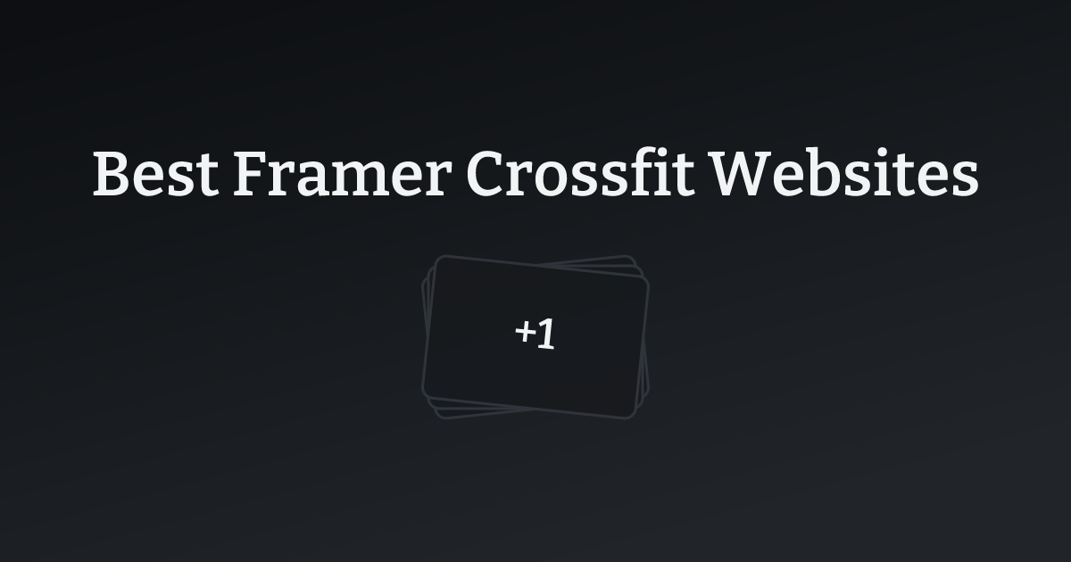 Best Framer Crossfit Websites with count