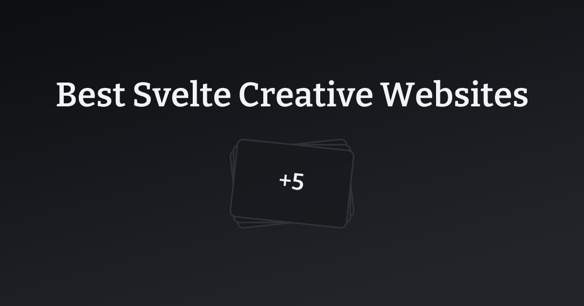 Best Svelte Creative Websites with count
