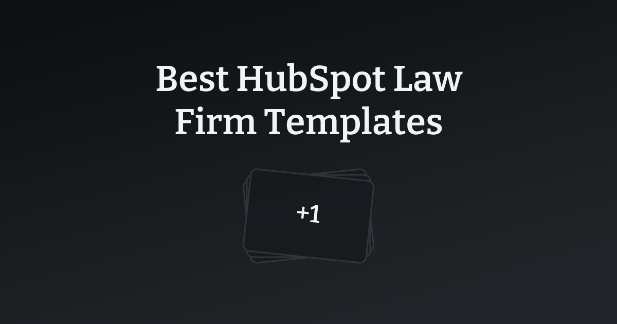 Best HubSpot Law Firm Templates with count