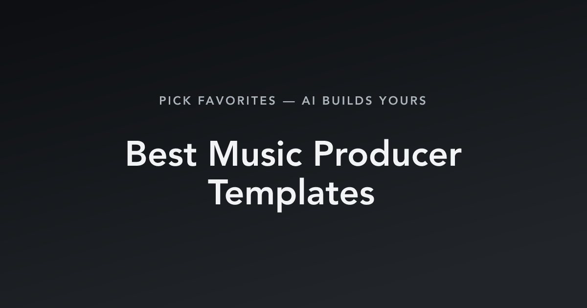 Best Music Producer Templates with count