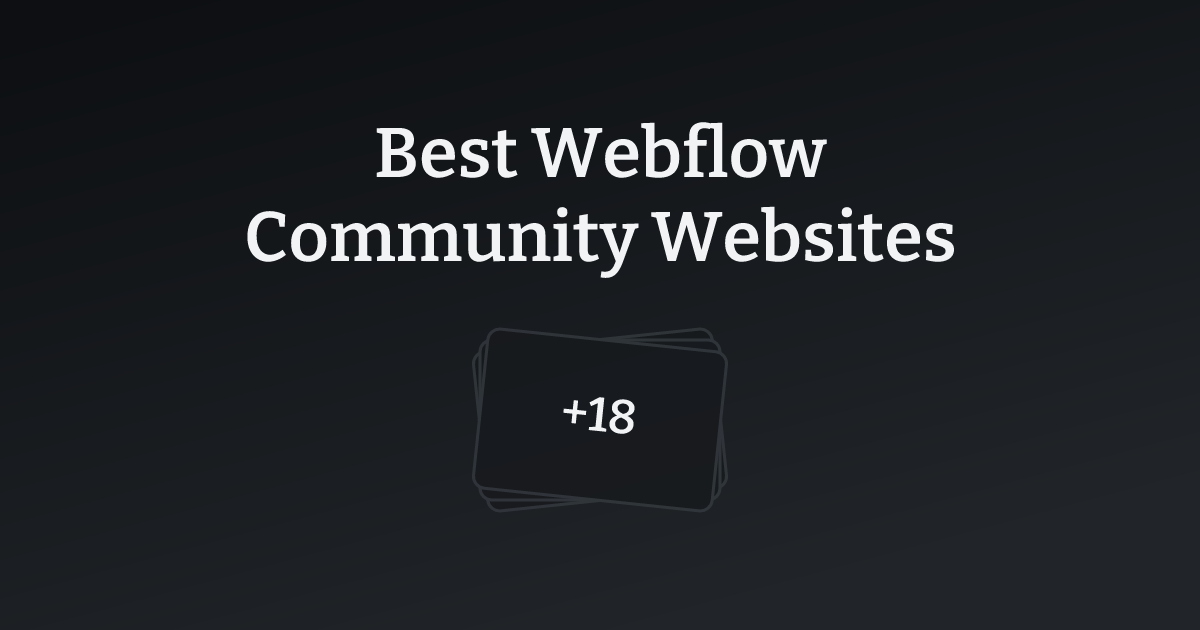 Best Webflow Community Websites with count