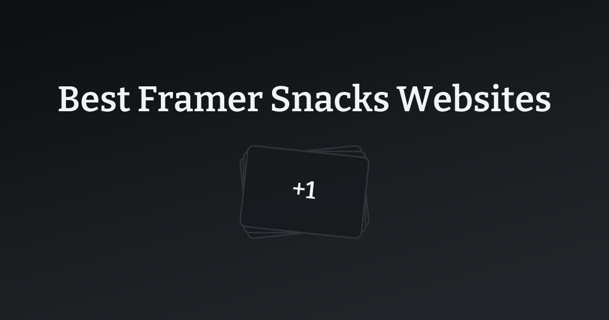 Best Framer Snacks Websites with count