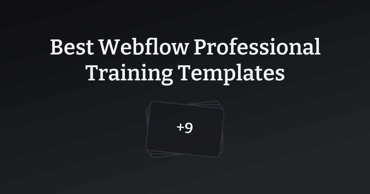 Best Webflow Professional Training Templates with count