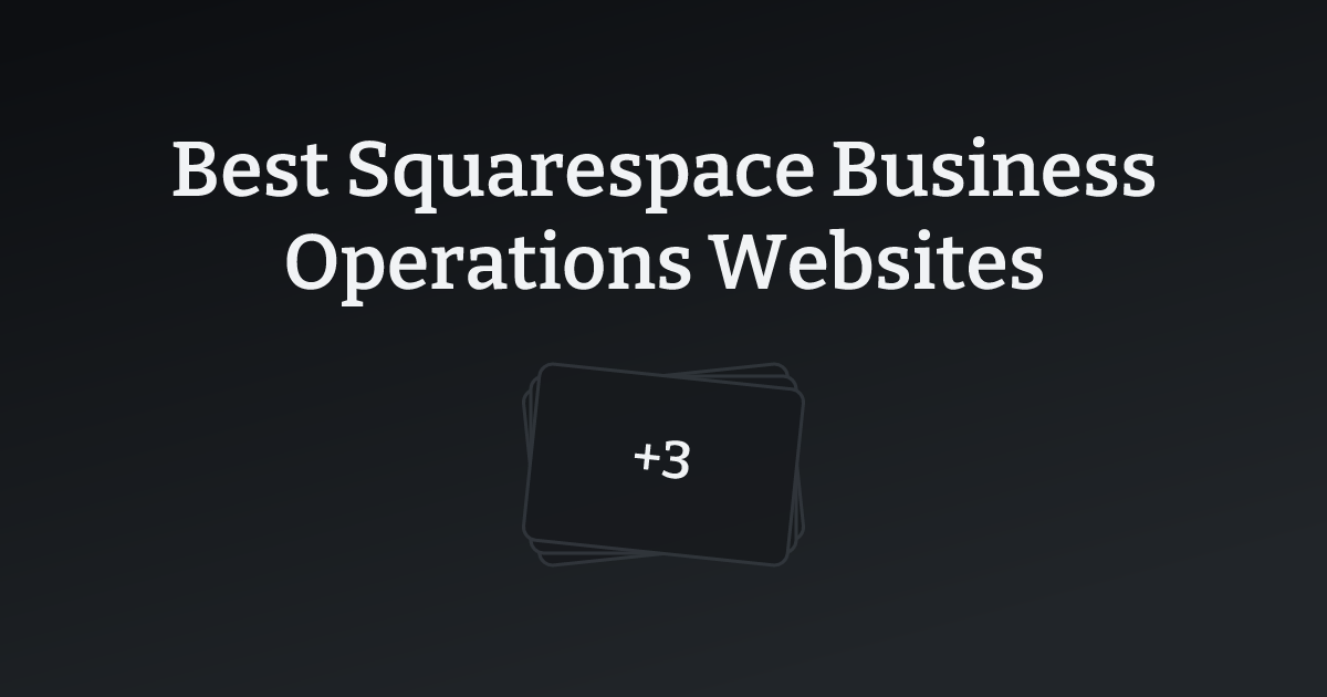 Best Squarespace Business Operations Websites with count