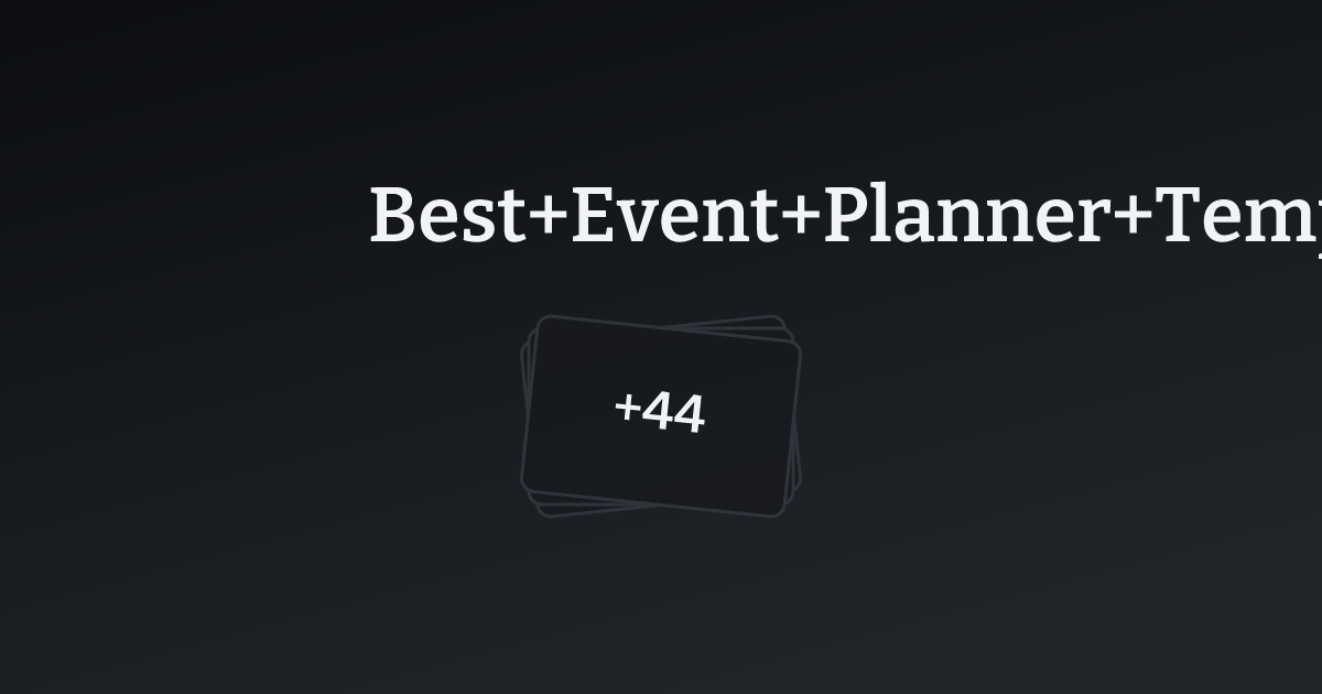 Best Event Planner Templates with count