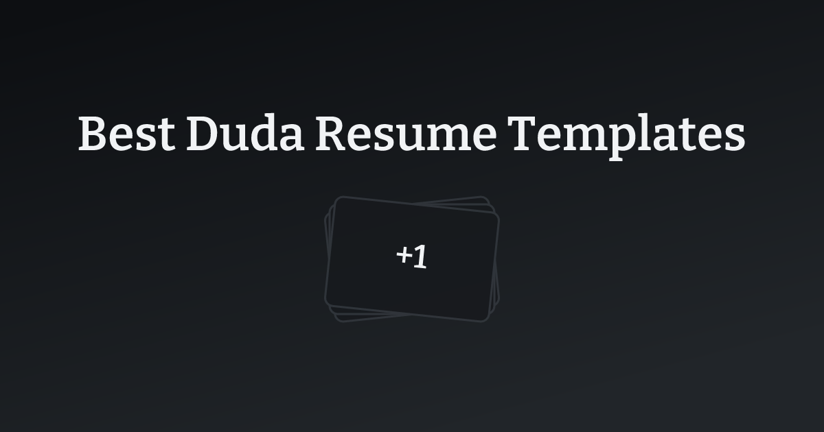 Best Duda Resume Templates with count