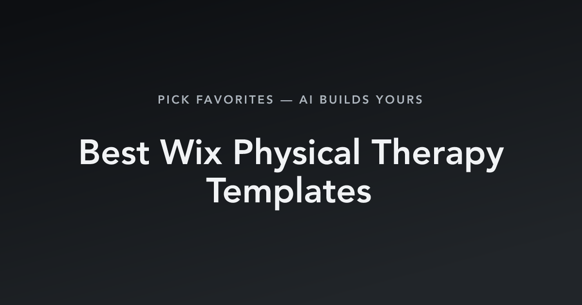 Best Wix Physical Therapy Templates with count