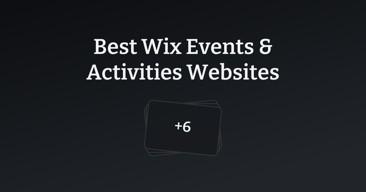 Best Wix Events & Activities Websites with count