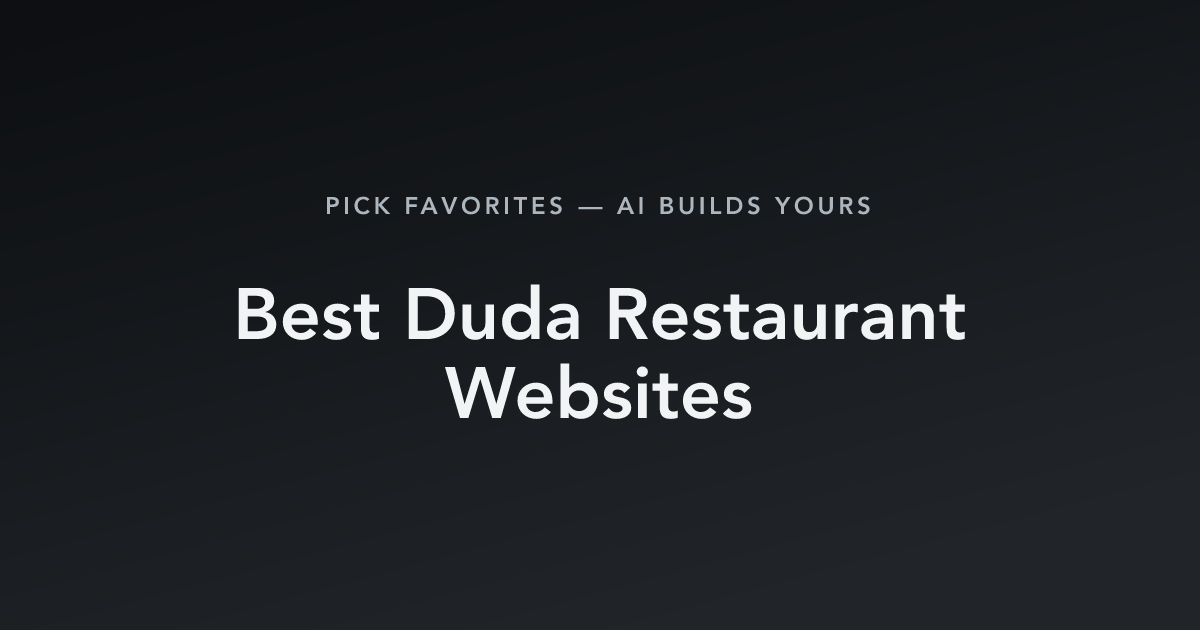 Best Duda Restaurant Websites with count