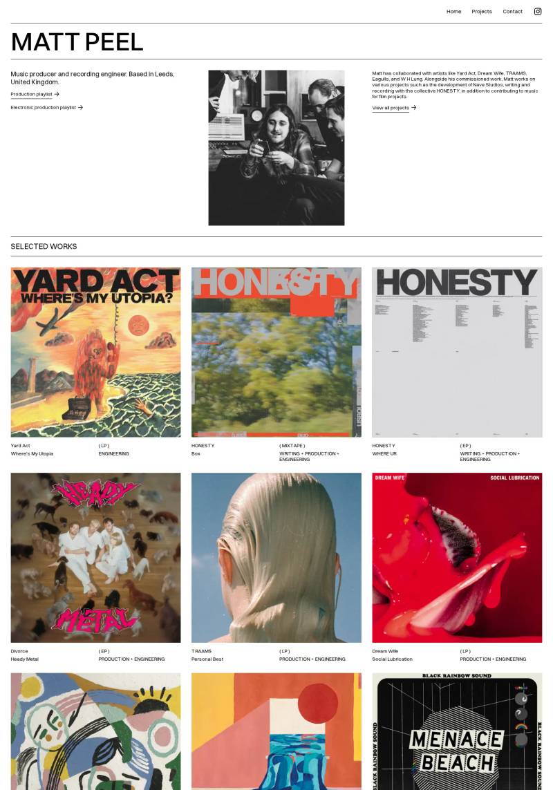 Collum Grid Examples 40 Best Music Producer Website Examples (2026)