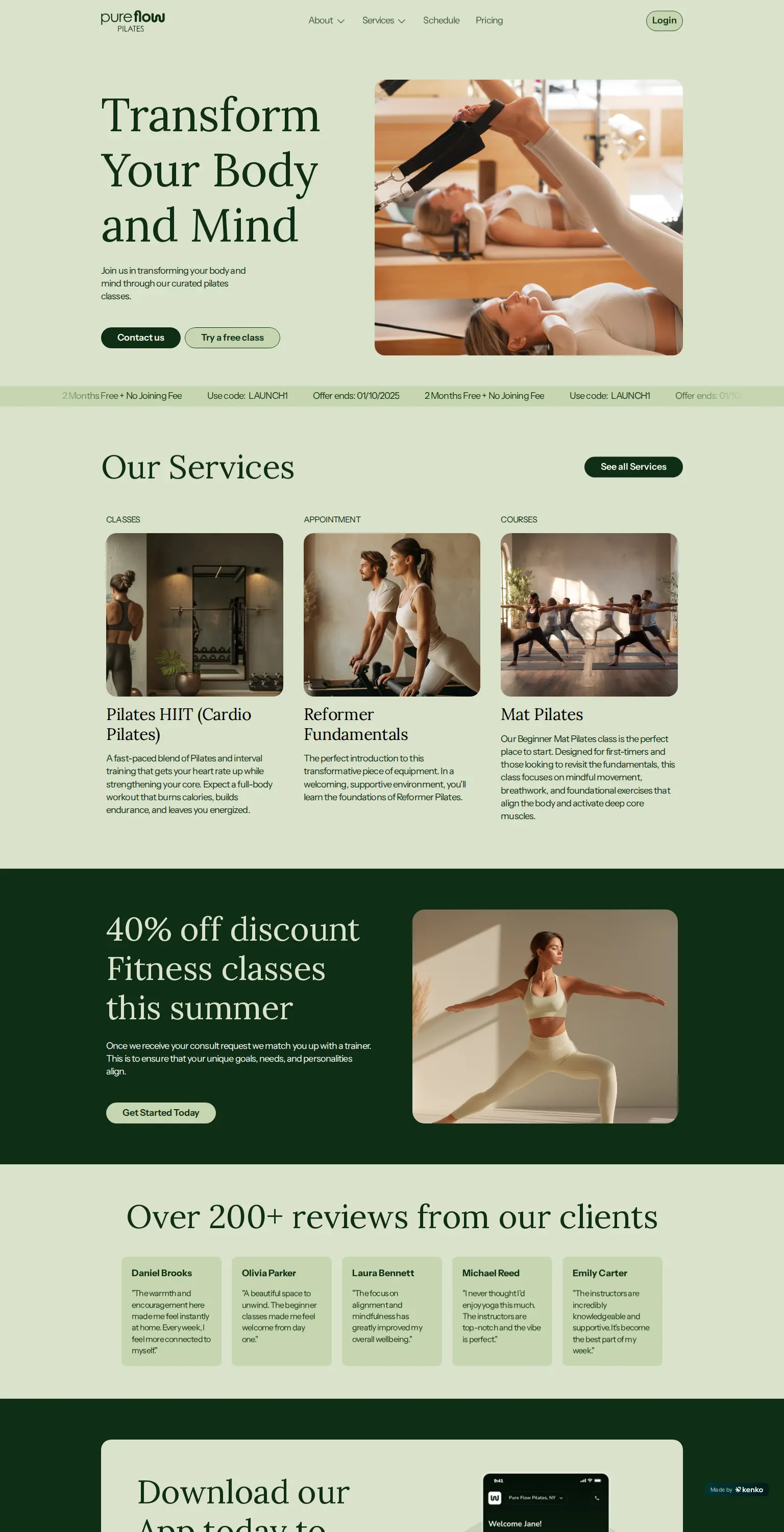 Pure Flow Pilates screenshot