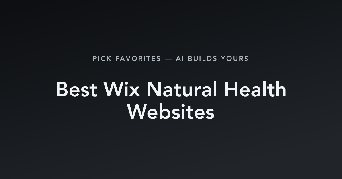 Best Wix Natural Health Websites with count