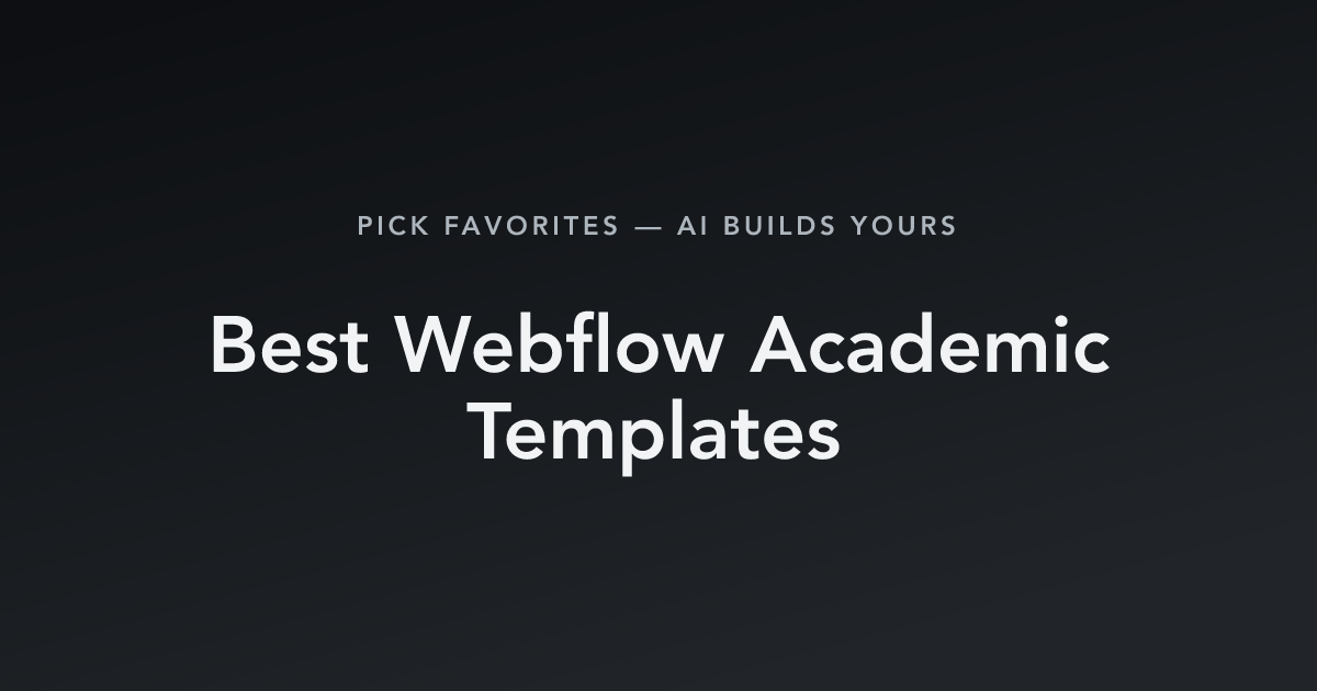Best Webflow Academic Templates with count