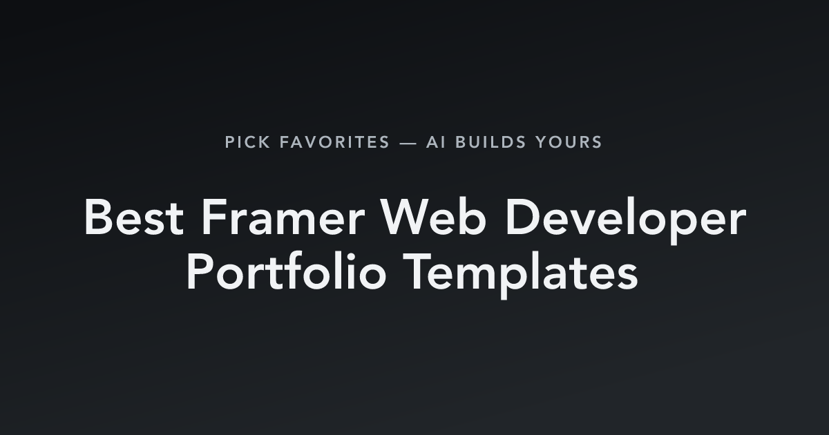 Best Framer Web Developer Portfolio Templates with count
