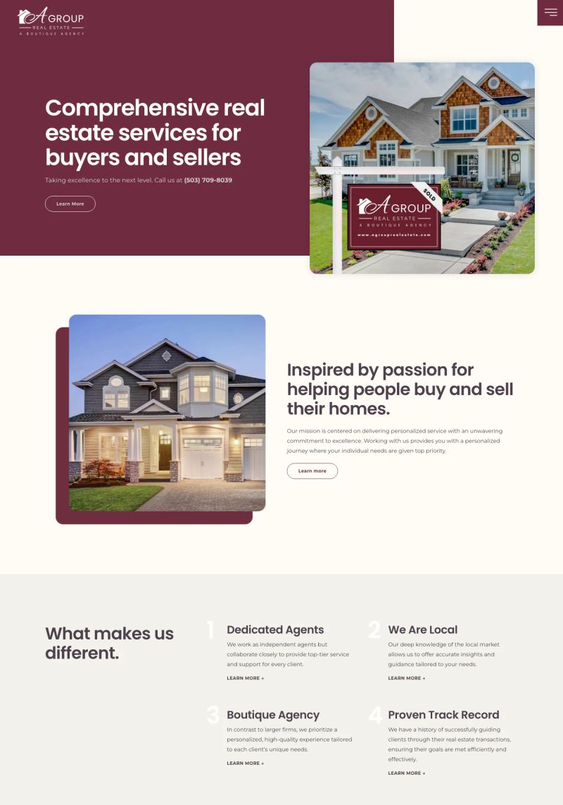 A Group Real Estate screenshot