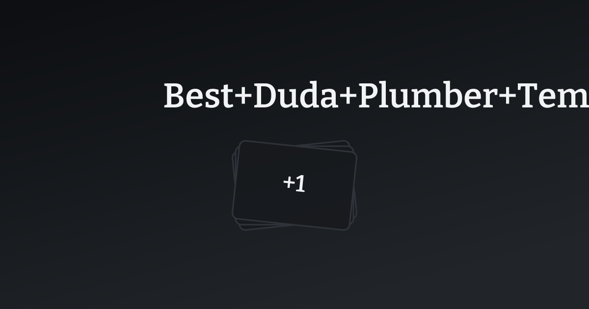 Best Duda Plumber Templates with count