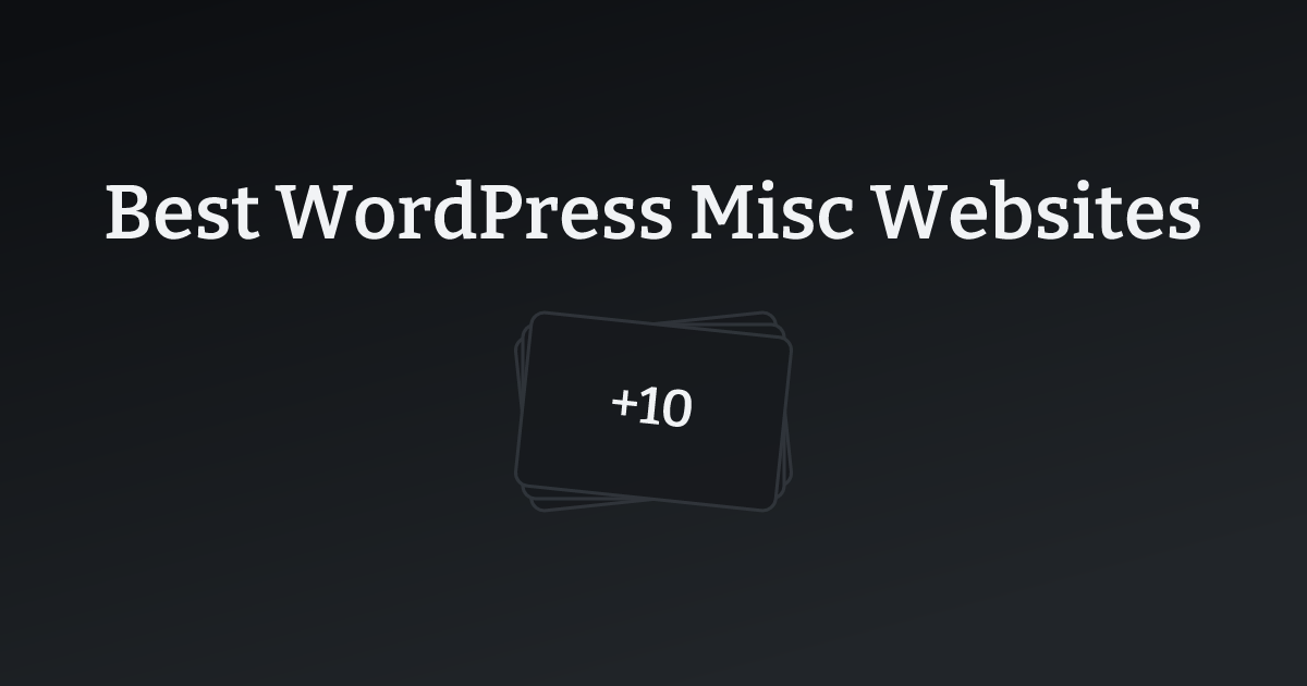 Best WordPress Misc Websites with count