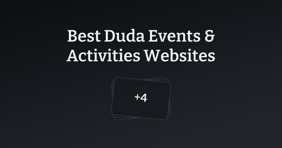 Best Duda Events & Activities Websites with count