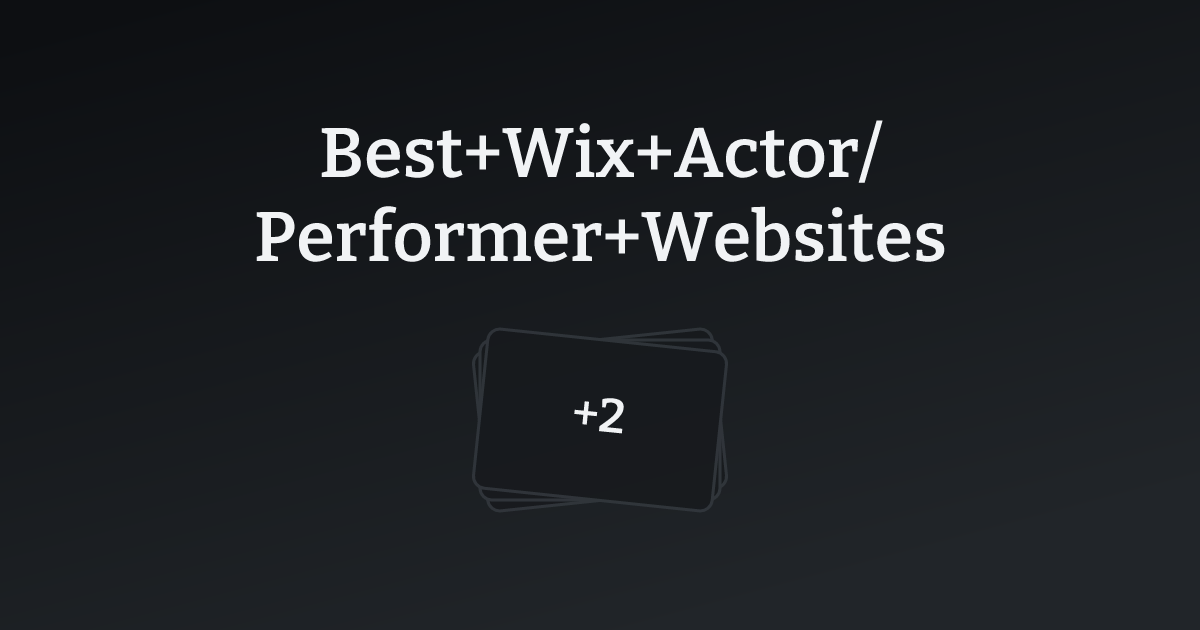 Best Wix Actor/Performer Websites with count