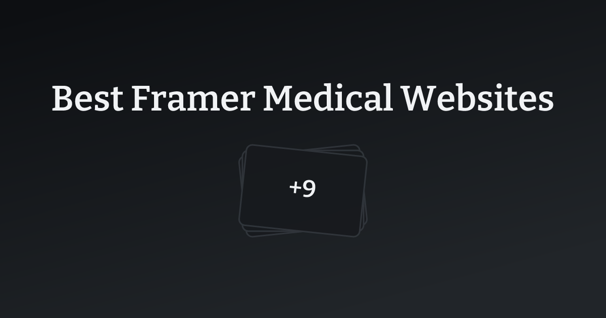 Best Framer Medical Websites with count