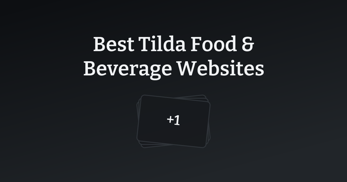 Best Tilda Food & Beverage Websites with count