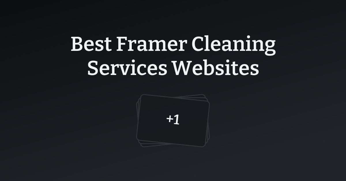 Best Framer Cleaning Services Websites with count