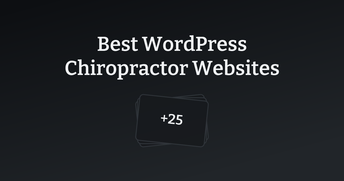 Best WordPress Chiropractor Websites with count
