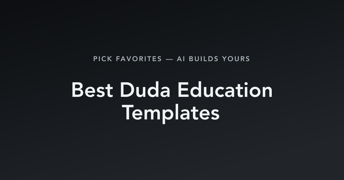 Best Duda Education Templates with count