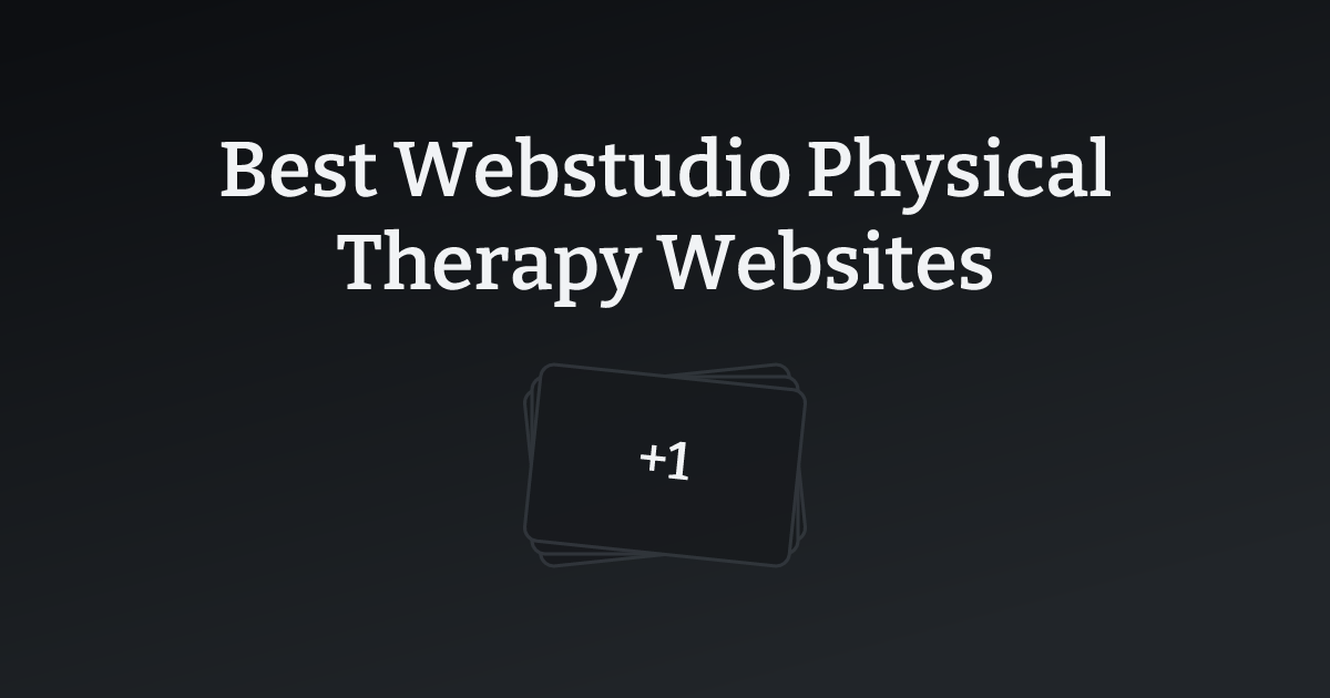 Best Webstudio Physical Therapy Websites with count