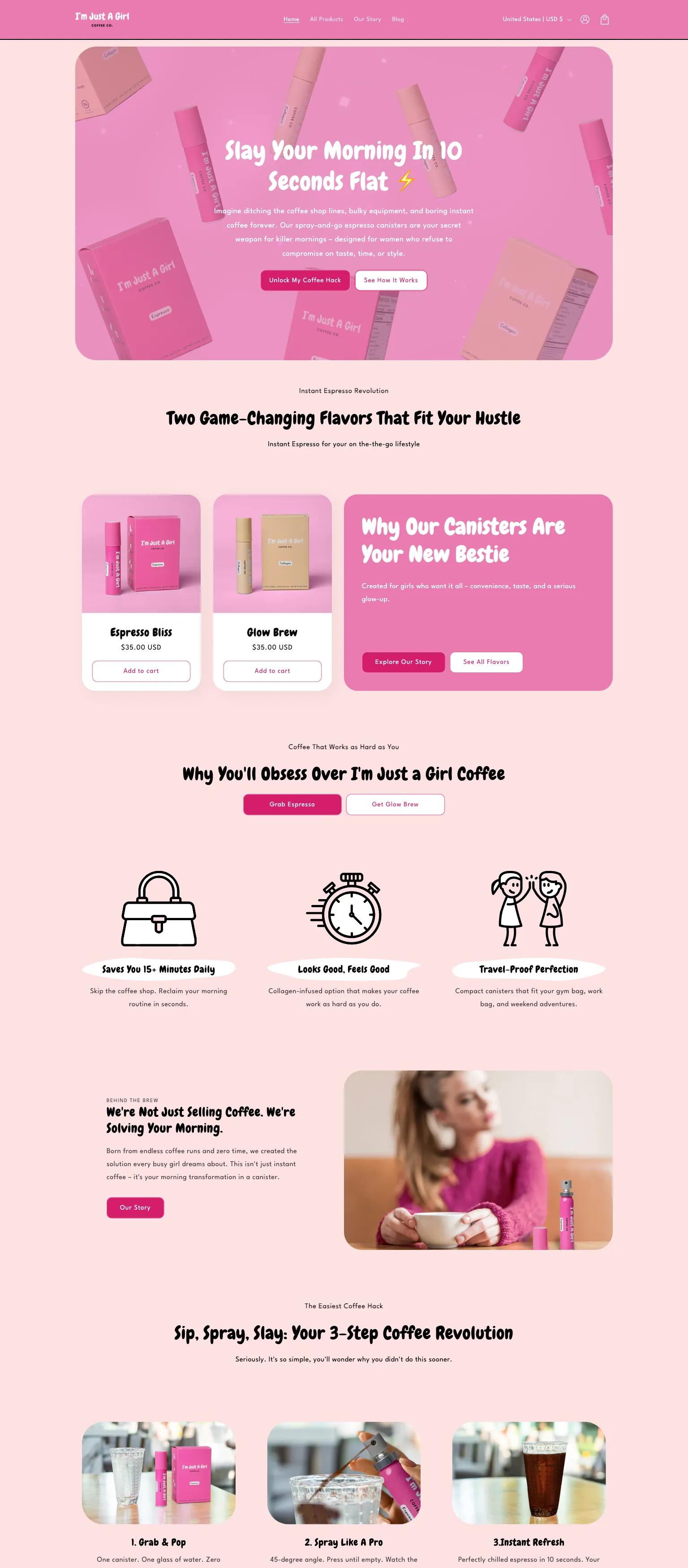 I'm Just A Girl Coffee screenshot