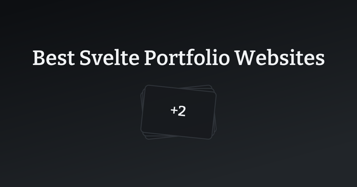 Best Svelte Portfolio Websites with count
