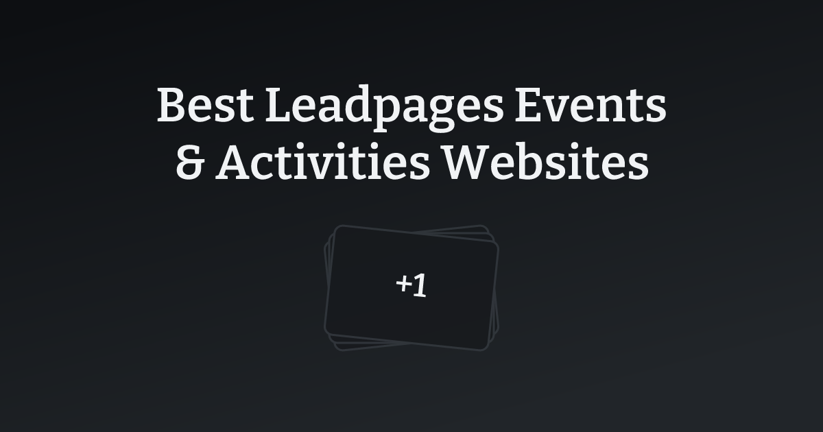 Best Leadpages Events & Activities Websites with count