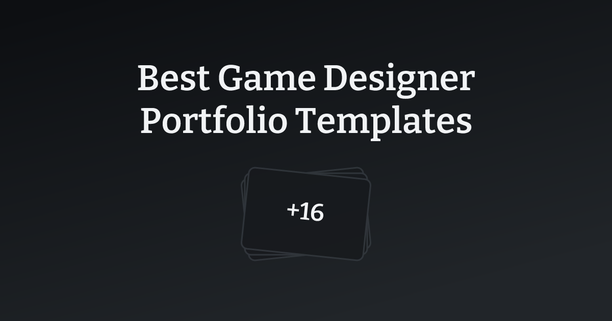 Best Game Designer Portfolio Templates with count