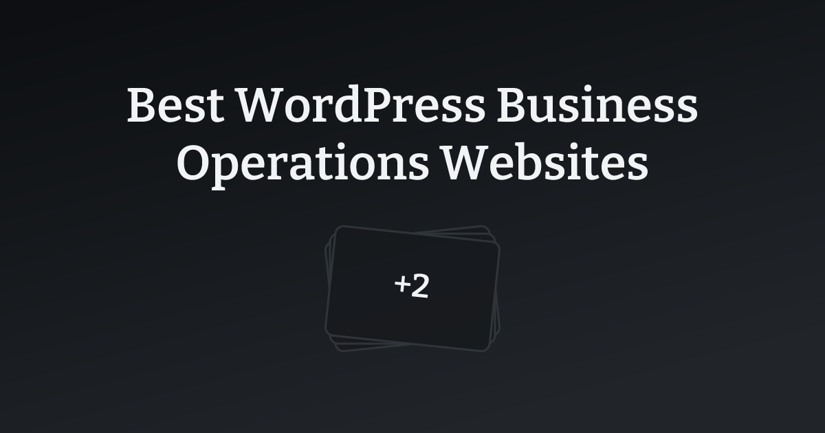 Best WordPress Business Operations Websites with count