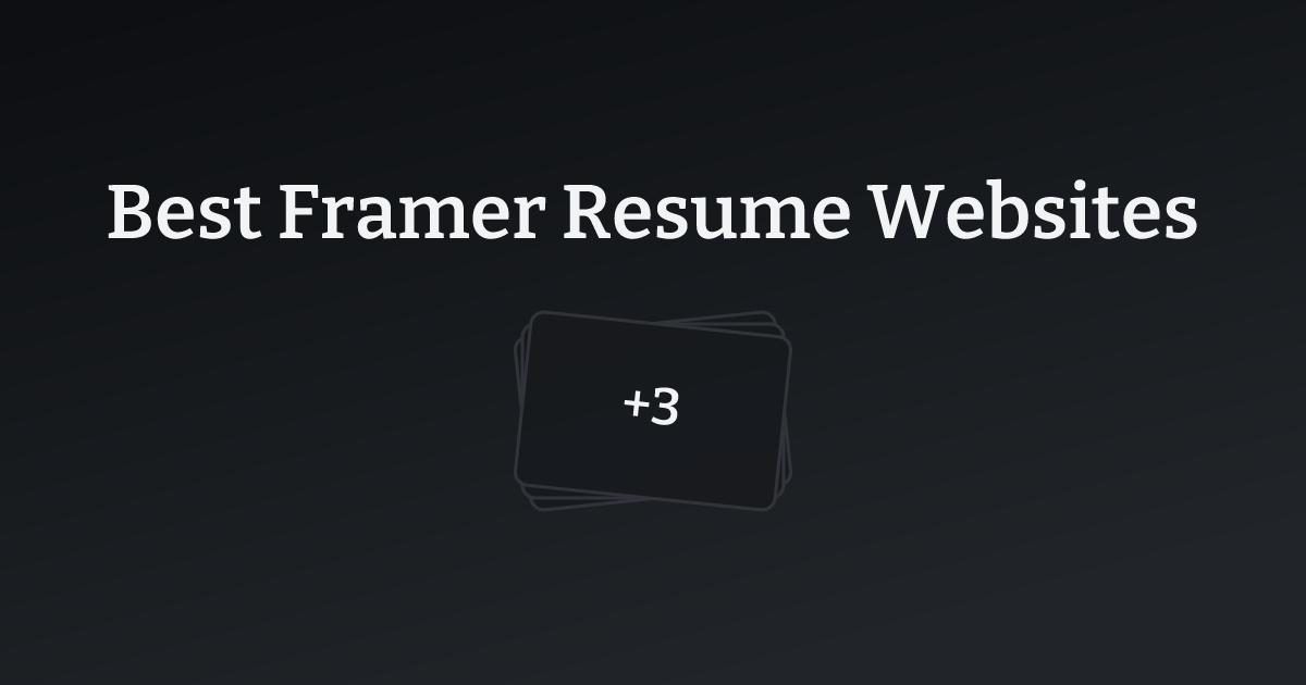 Best Framer Resume Websites with count